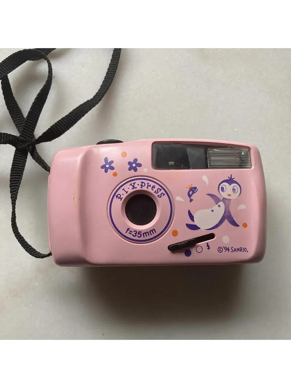 Working Japan Japanese Sanrio Pink Penguin 35mm Film Toy Camera Novelty Gift